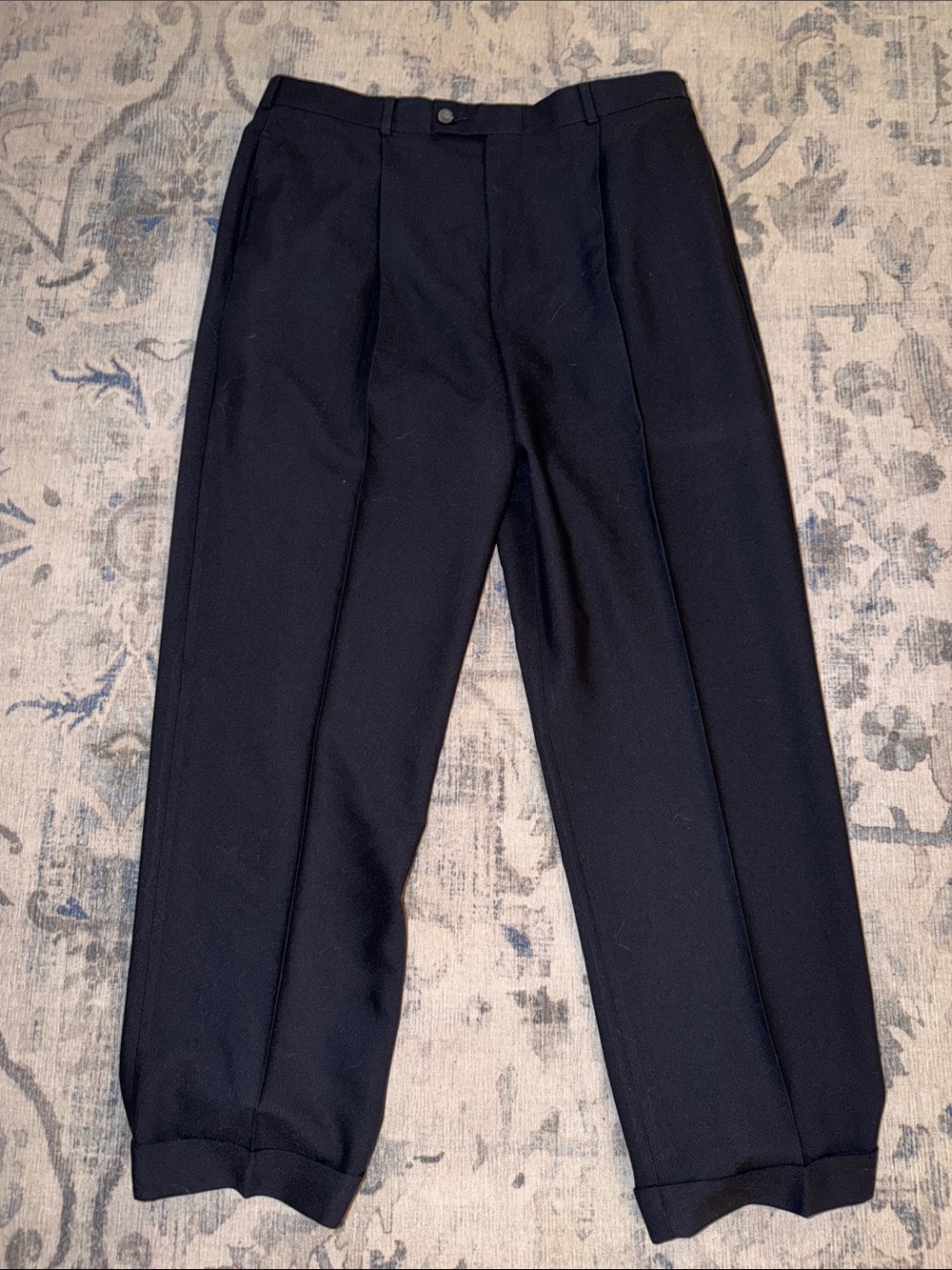 Men's Black Dress Pants - Classic Pleat Formal Trousers